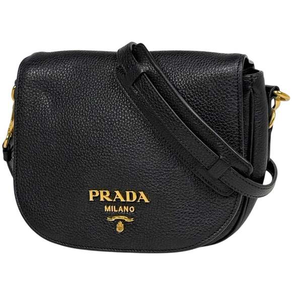 PRADA Handbags - Prada PRADA Logo Shoulder Bag, 2-Way, Crossbody, Leather, Nero (Black), 1BD20...